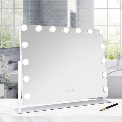 15 Led Light Bulb Horizontal Hollywood Makeup Mirror - 25" X 20”