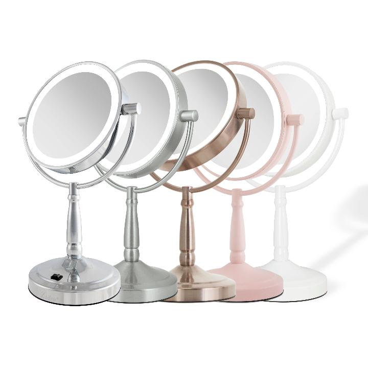 Lighted Makeup Mirror with Magnification & Cordless