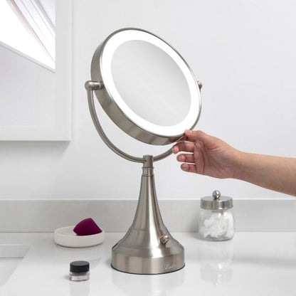Lighted Makeup Mirror with Magnification & Battery/Cordless