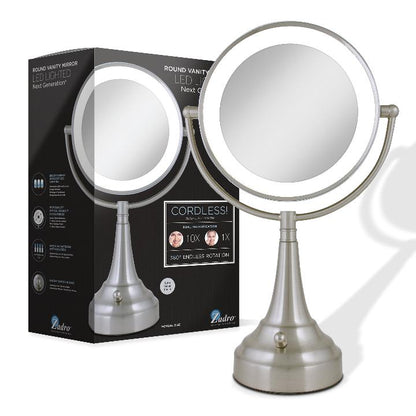 Lighted Makeup Mirror with Magnification & Battery/Cordless