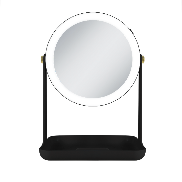 Back-to-School Lighted Makeup Mirror with Accessory Tray & Phone Holder