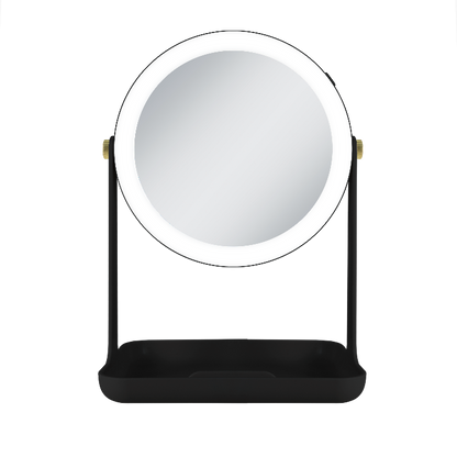 Back-to-School Lighted Makeup Mirror with Accessory Tray & Phone Holder