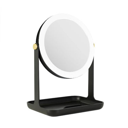 Back-to-School Lighted Makeup Mirror with Accessory Tray & Phone Holder