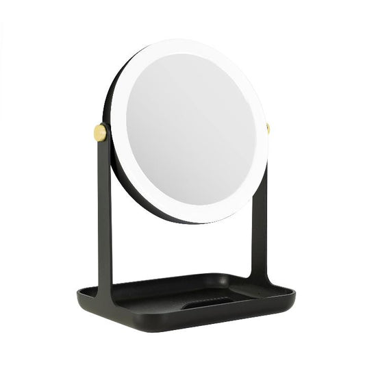 Back-to-School Lighted Makeup Mirror with Accessory Tray & Phone Holder