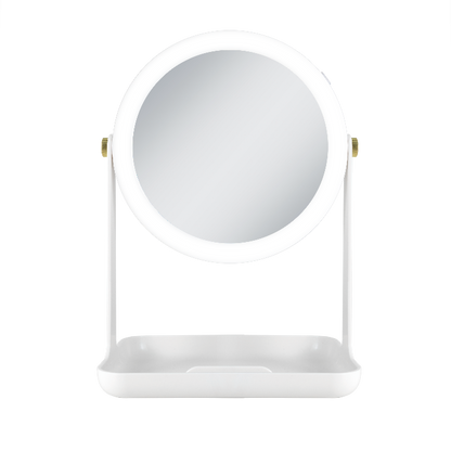 Back-to-School Lighted Makeup Mirror with Accessory Tray & Phone Holder